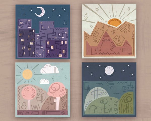 LUNIGHTPURPLE, carte postale carré zentangle – Image 3